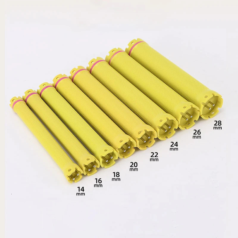 10pcs/set 24V Digital Heated Hair Rollers Sponge Perm Clips Electric Big Antislip Curlers Curling Rods Bar Super Long 140mm 1807 241225