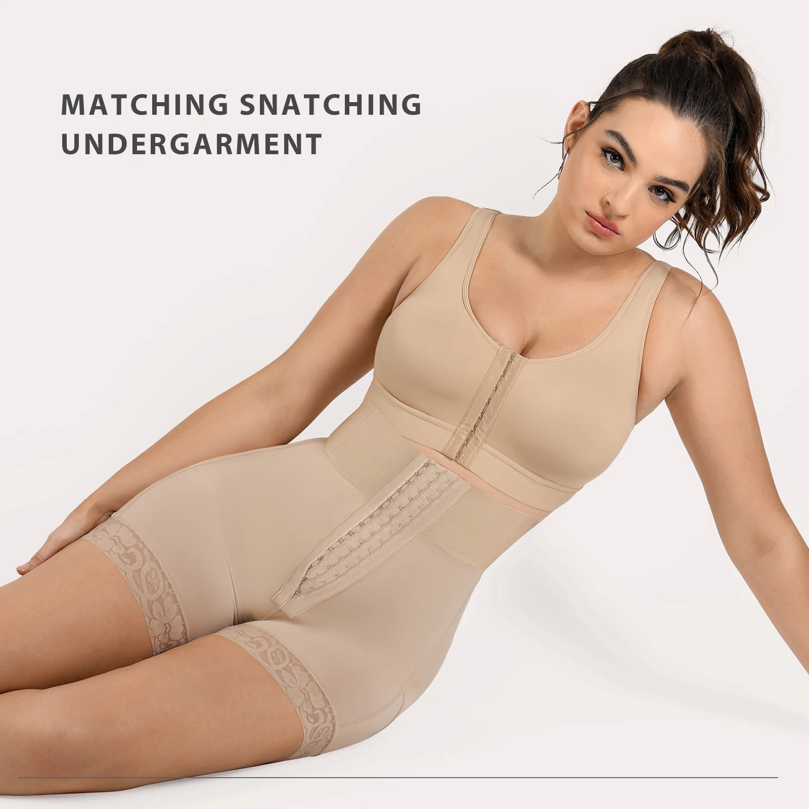Bandage High Waisted Body Shaper Shorts Shapewear for Women Tummy Control Thigh Slimming Slip Shorts Butt Shapewear 241225