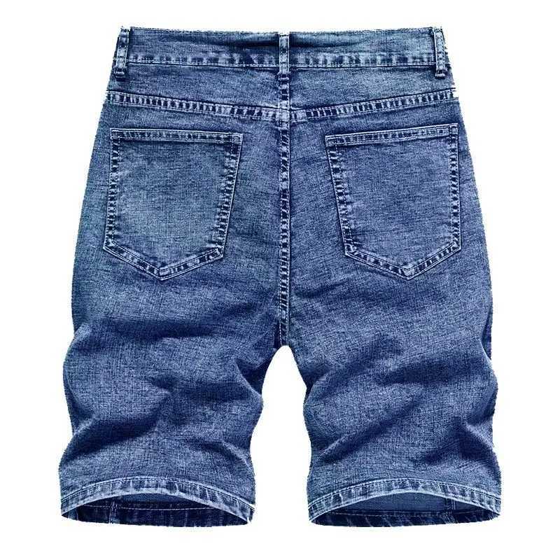 New Korean Fashion Mens Summer Casual Knee Length Denim Luxury Grey Solid Breathable Designer Shorts Mens Denim Shorts W241226