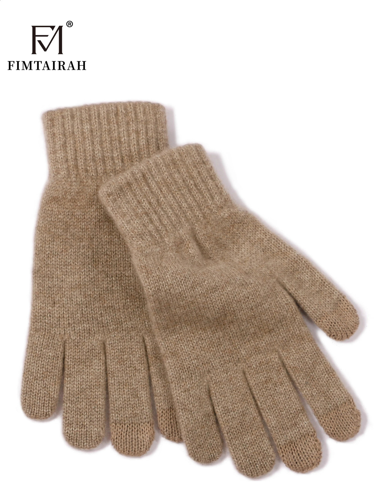Inner Mongolia cashmere gloves for men and women autumn and winter warm and cold double strand knitted wool solid 241226