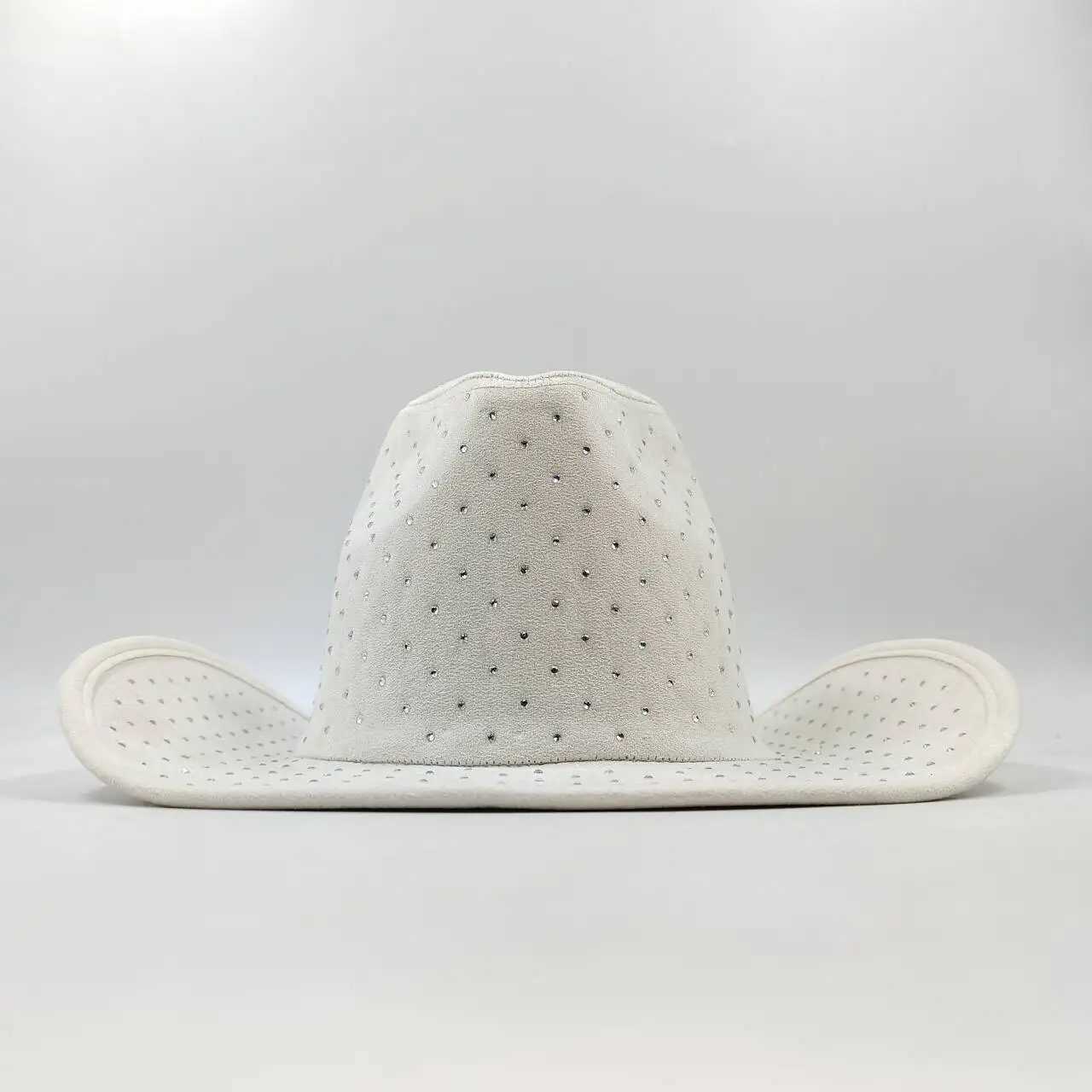 Rose red double-sided rhinestone cowboy hat black and white jazz hat western cowboy hat party stage hat W241225