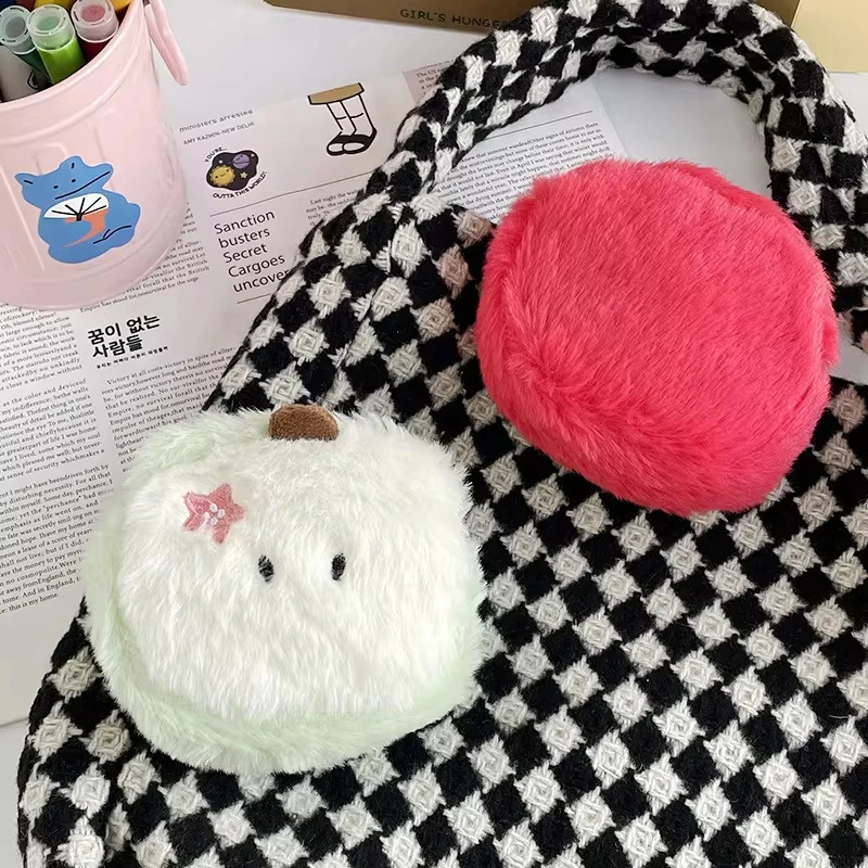Kawaii Cartoon Mini Apple Plush Zero Wallet Cute Plush Coin Wallet Key Storage Bag Holiday Party Gifts 241224