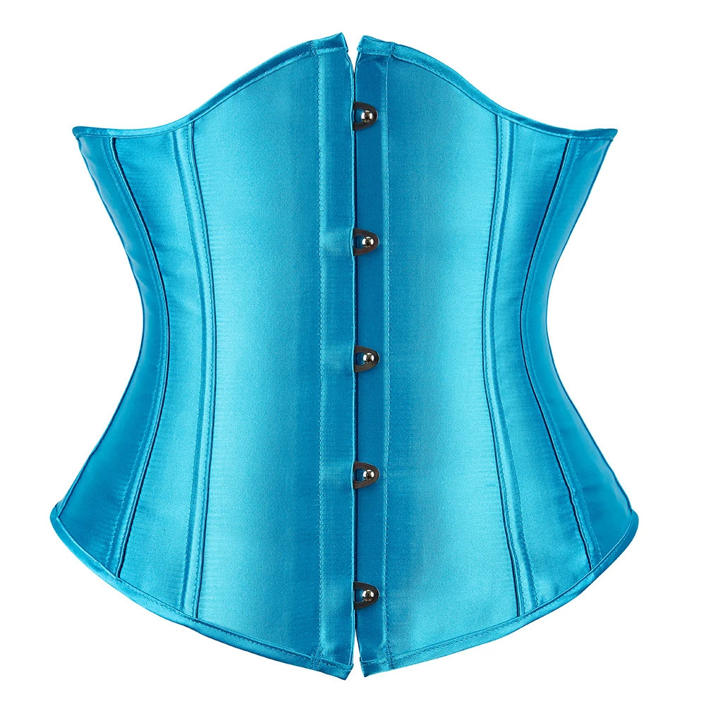 Women Gothic Sexy Satin Underbust Corset Bustier Top Waist Cincher Slimming Body Shaper Corsets Bustiers Lingerie Plus Size 241225