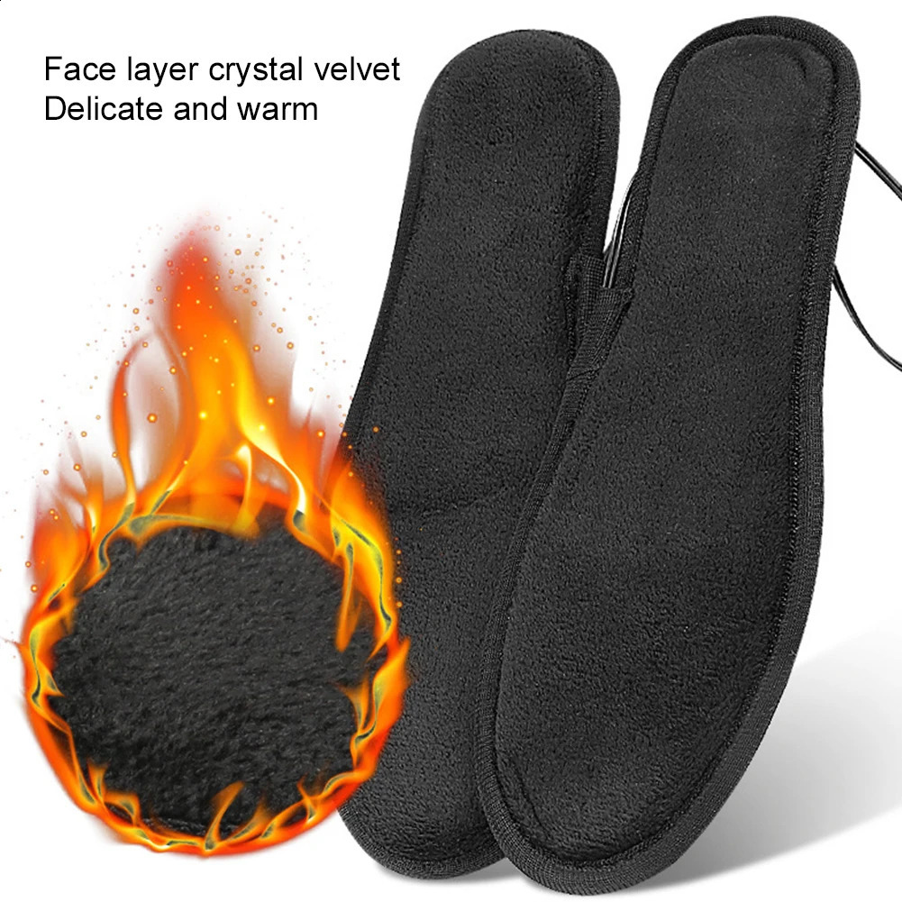 USB Rechargeable Heated Insoles Size 39-46 USB Electric Heated Shoes Pad for Outdoor Skiing Winter Foot Warmers for Women Men 241226