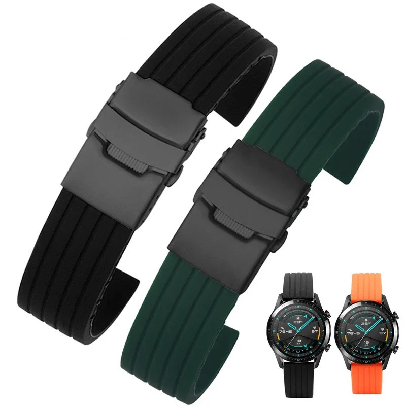 Silicone Watch Strap for Huawei Gt2proecg GT2 Watch2 pro Waterproof Sweat-Proof Watchband Accessories 18 20 22 24mm 241225