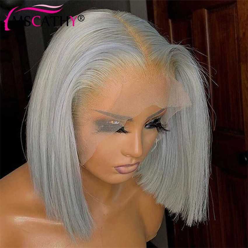Synthetic Wigs Red 99j Bob Wig 613 Blonde Lace Front Human Hair Purple Grey Green Colored Short Hd Frontal s for Women Prepluck 230227 Hair Wigs