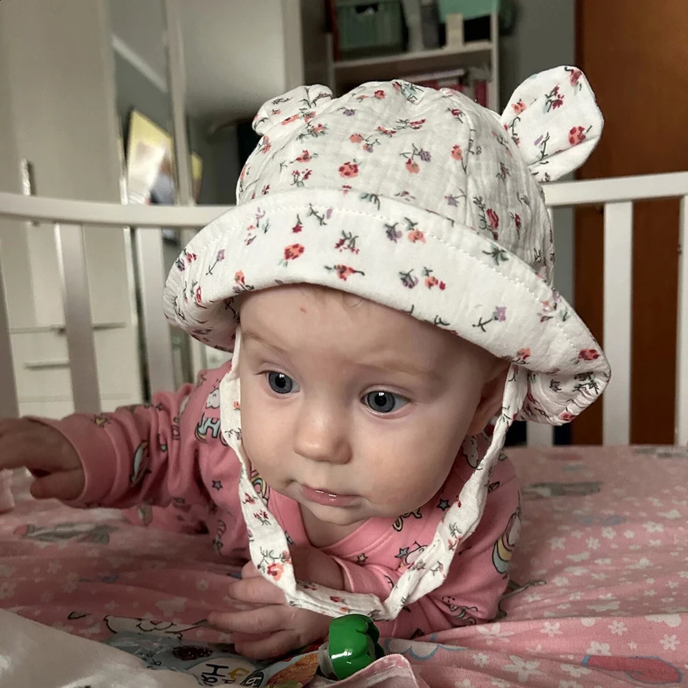 Muslin Cotton Baby Hat Summer Infant Cap Soft Sun Hats Panama for Kids Girls Boys Bucket Accessories Children 312M 241225
