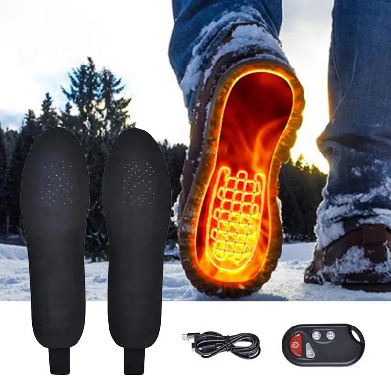Winter Heating Insole USB Chargeable Intelligent Remote Control Heating Insole Outdoor Sports Skiing Cycing Warm Heating Insole 241226
