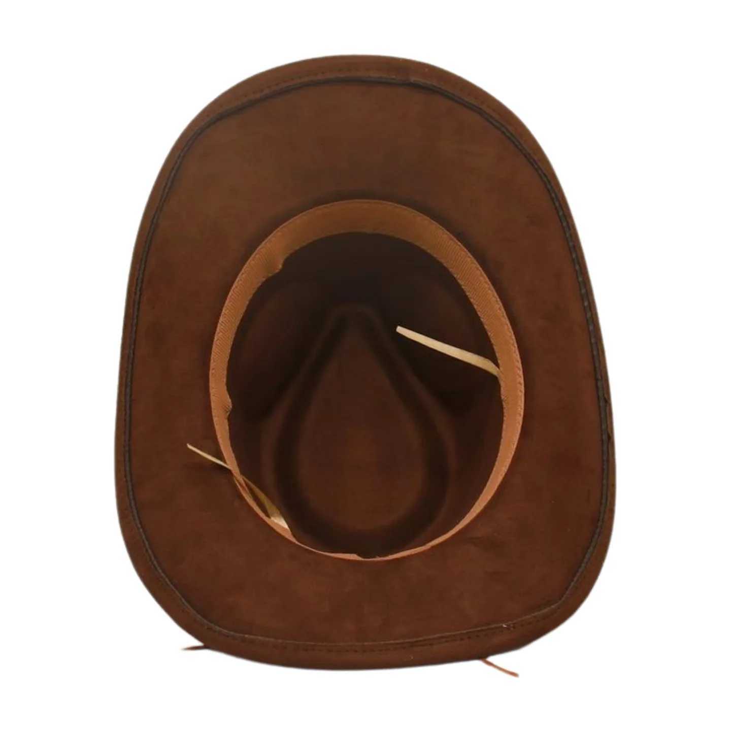 Niu Tou Ya Gao Suede Felt Hat Western Cowboy Hat Womens Curly Wide Brim Jazz Mens Womens Dance Performance Fedora C W241225