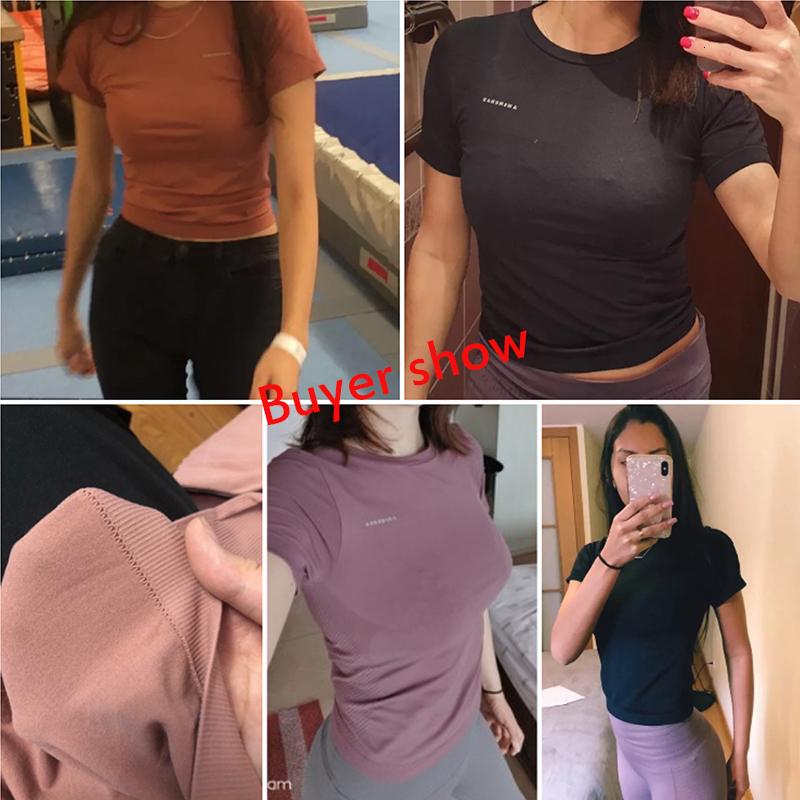 Peeli Women Seamless T Shirts Fiess Clothes Short Sleeve Yoga Shirt Gym Running Active Wear Sport Top Femme