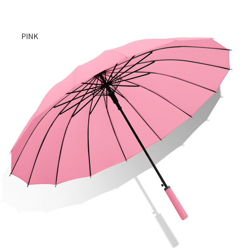 Wholesale Monochrome Long Handled Umbrellas - Elegant Leather Wrapped Handle