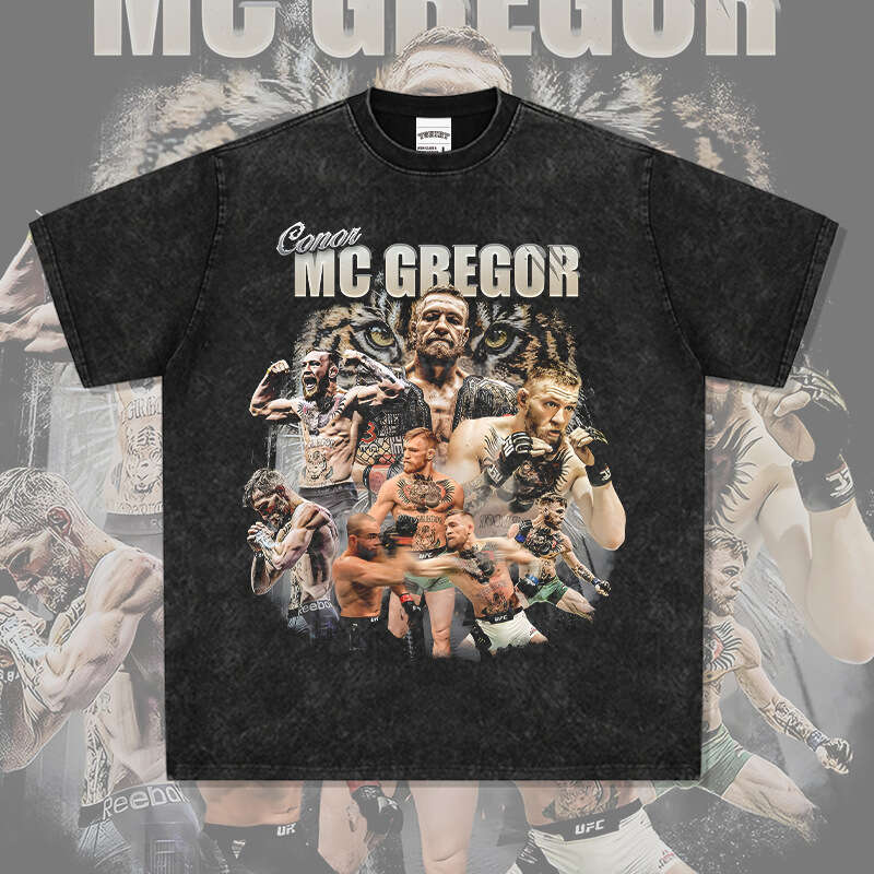 American Mouth Cannon Connor McGregor Printed Short Sleeve T-shirt Cotton Round Neck Hoodie