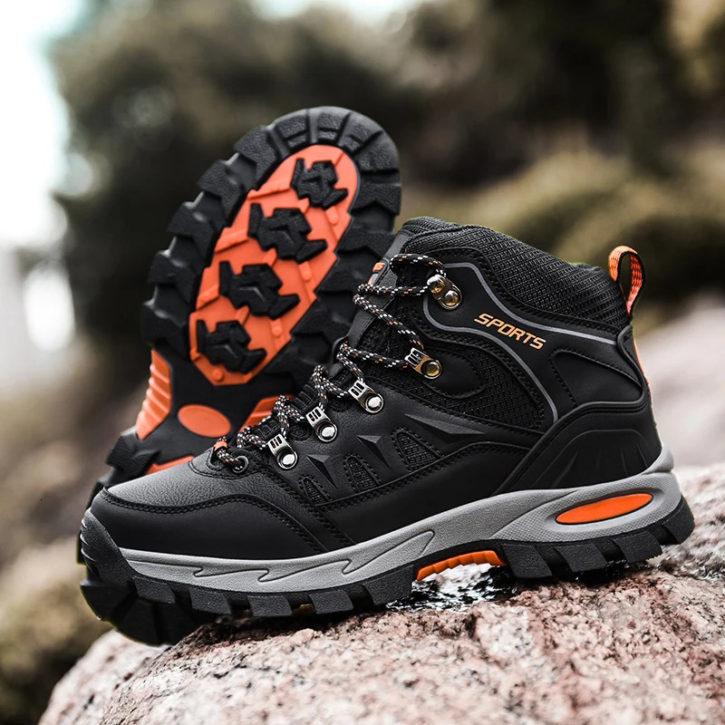 Mens Hiking Boots Autumn Winter Trekking Shoes Waterproof Leather Boots Men Women Outdoor Non-slip Climbing Boots Size 241225