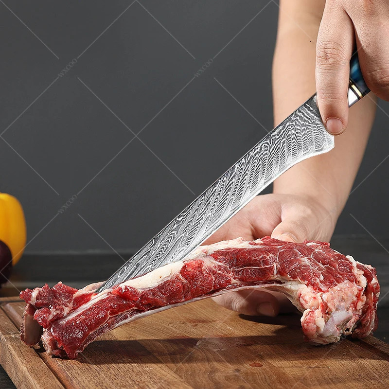 Damascus kitchen knife set stainless steel chef knife home slicing knife Japanese Santo knife bread knife 241225