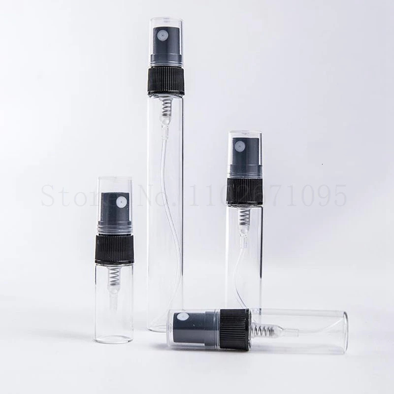 100PCS/LOT Clear Brown Glass Perfume Spray Bottle Sample Sack Tube 241225