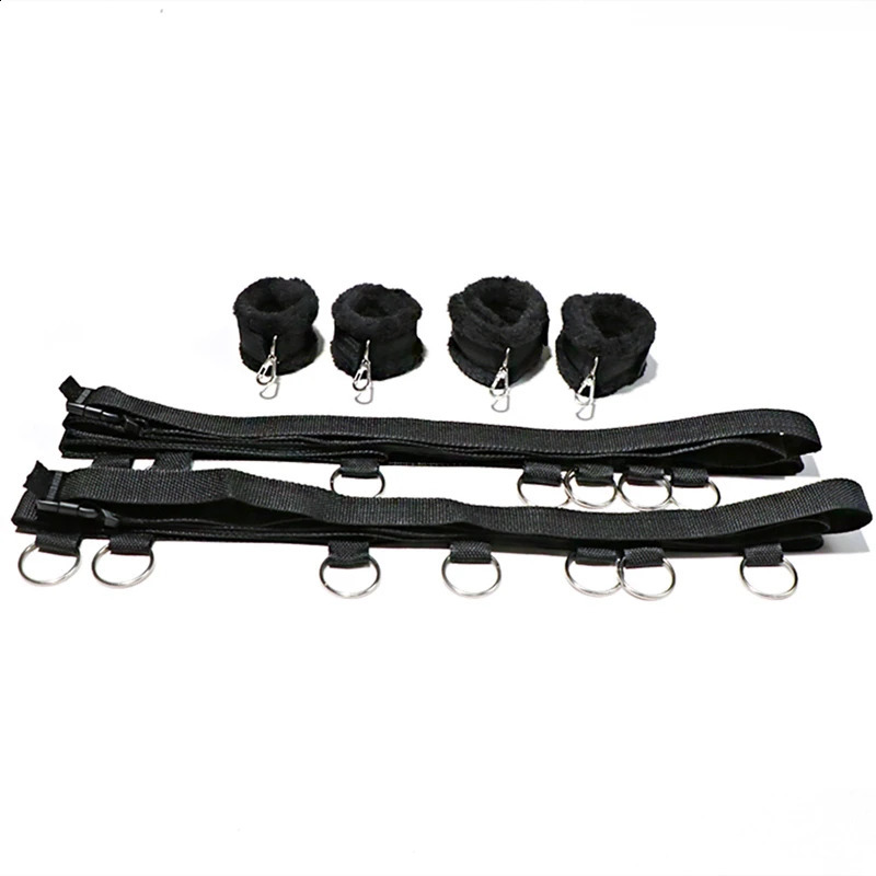 Sex Bondage BDSM Kit Restraints Set Sex Toys with Hand Cuffs Ankle Cuff Slave On The Bed Open Leg Flirt Toys for Women Couples 241226