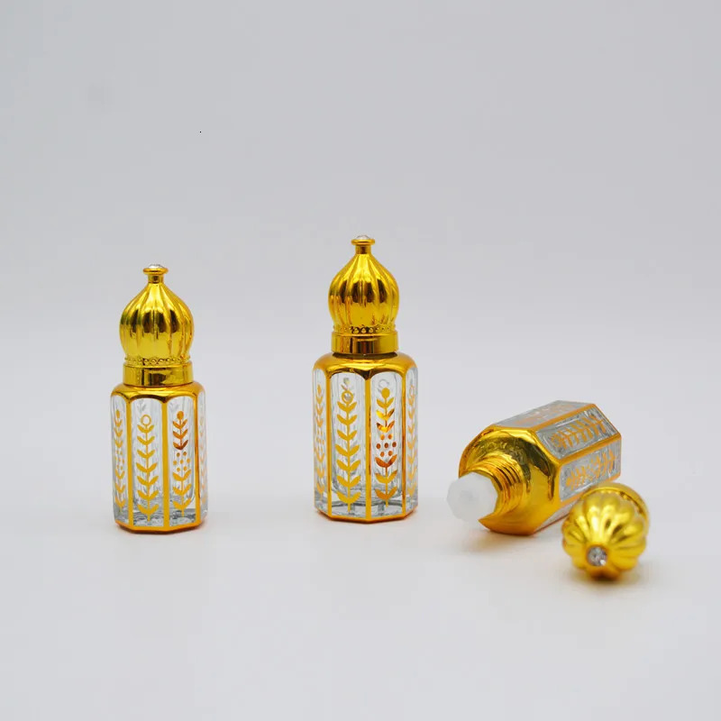 6/9/12ml Essential Oil Roller Bottle Gold Dropper Perfume Bottles Travel Refillable Roll On Glass Empty Container 241225