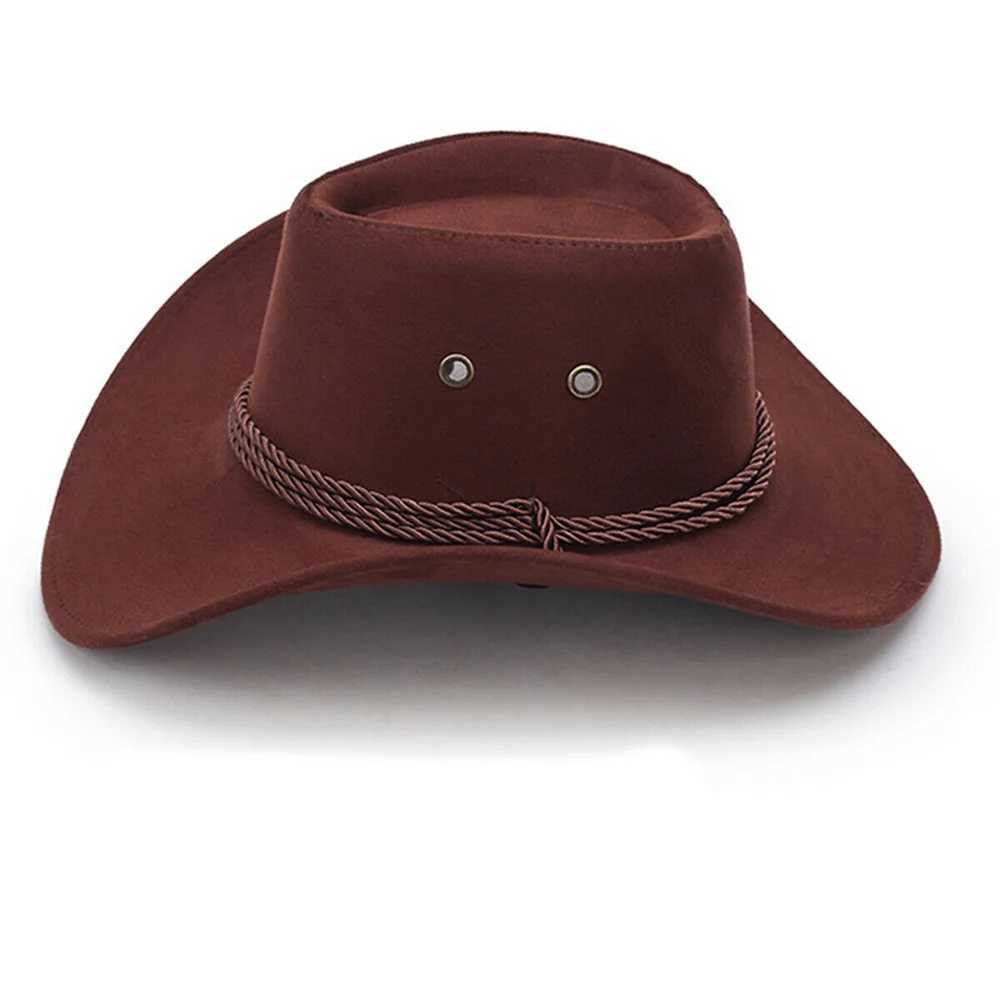 Cowboy hat Cs mens country womens hat artificial leather Sunhat wild Brim Panama hat Visor hat Sombrero De Vaquero Occidental hat W241225