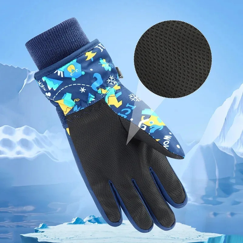 Winter Children Ski Gloves Thicken Waterproof Kids Snowboard Riding Snow Child for Boys Girls 413Y 241225