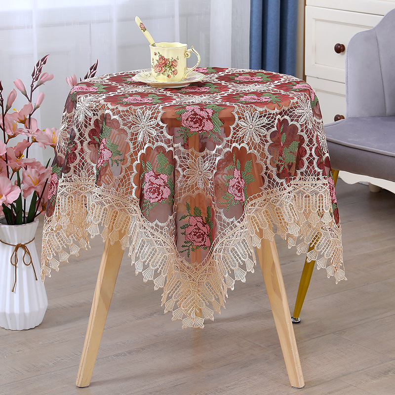 Home Lace Edge Fresh Wind Simple Fabric Dining Table Cloth