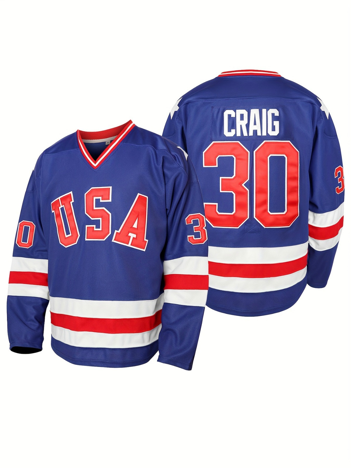 #17 21 30 Men's Retro 1980 USA Ice Hockey Jerseys Stitched In Stock Fast Shipping Loose Fit V-Neck Hockey Jersey for Daily Casual&Sports Wear