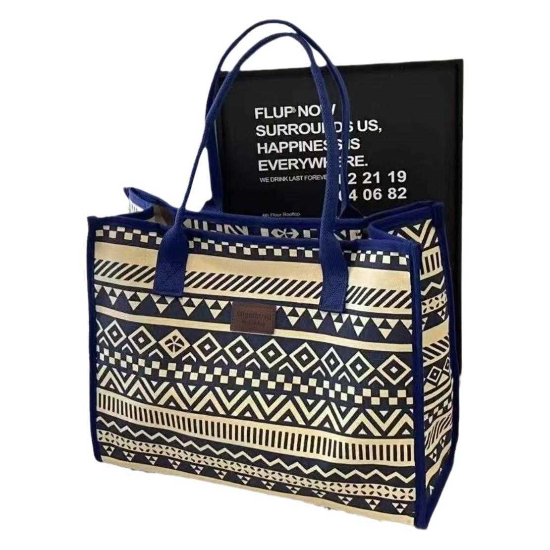 Large capacity tote bag women casual commuting canvas hand-held shopping bag lightweight shoulder bag 241215