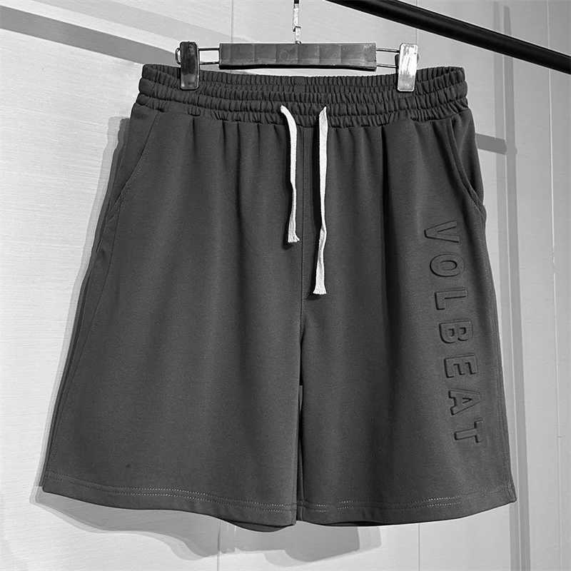 high quality summer cotton shorts men Comfort steel print sweatpants loose jogging fitness shorts oversized sports short pantsXJ241226