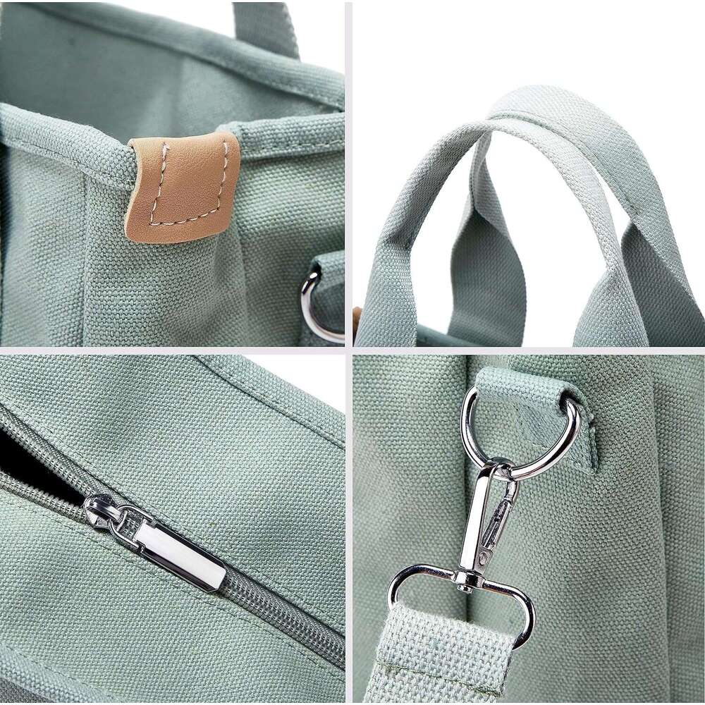 Small with Zipper Tote for Women Canvas Crossbody Shoulder Satchel Hobo Messenger Bag 2024