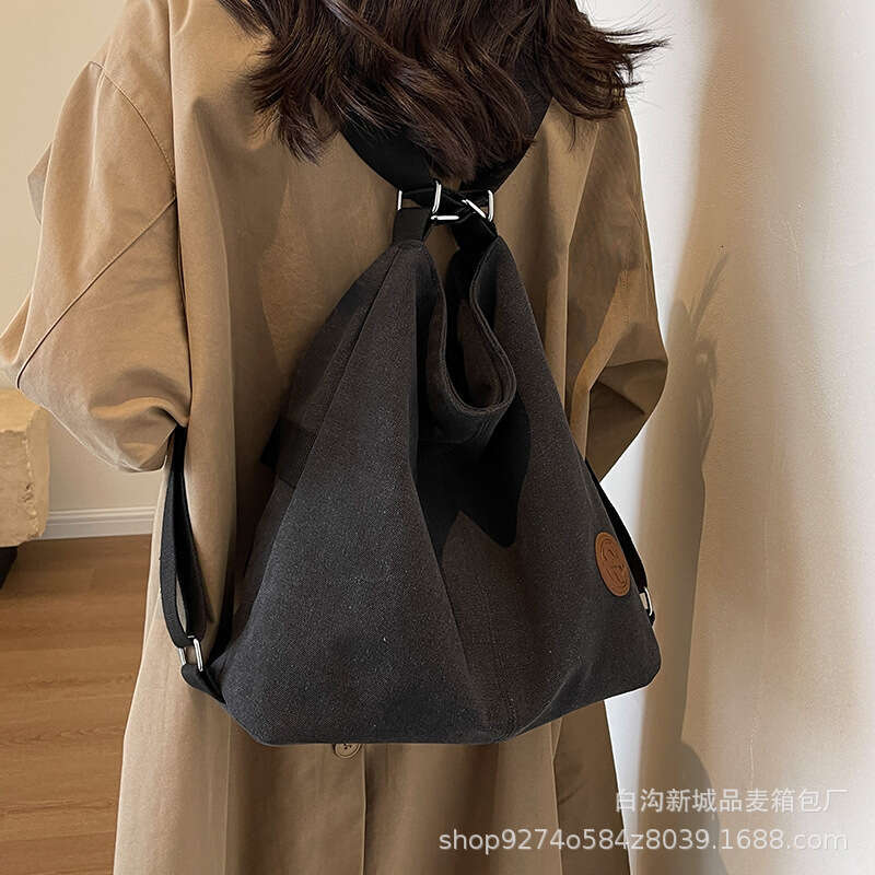 Lightweight And Fashionable For Women, New Summer Large Capacity Tote Bag, Dual-Use Backpack, Canvas Commuting Bag