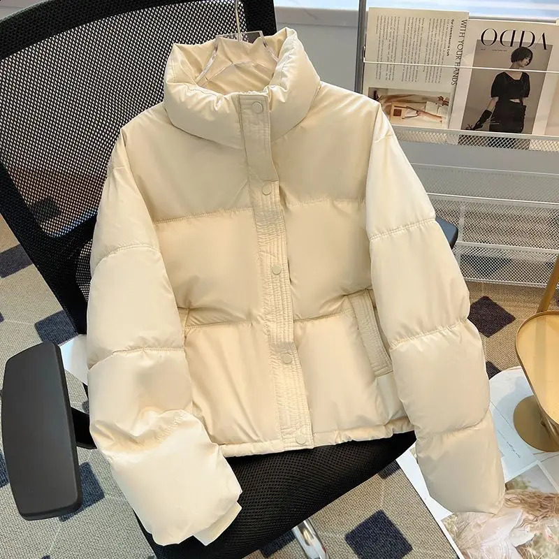 Parkas Coat Jacket Women 2025 Autumn Winter Keep Warm Puffer Stand Collar Harajuku Outwear Loose Padded Korean Clothes 241226