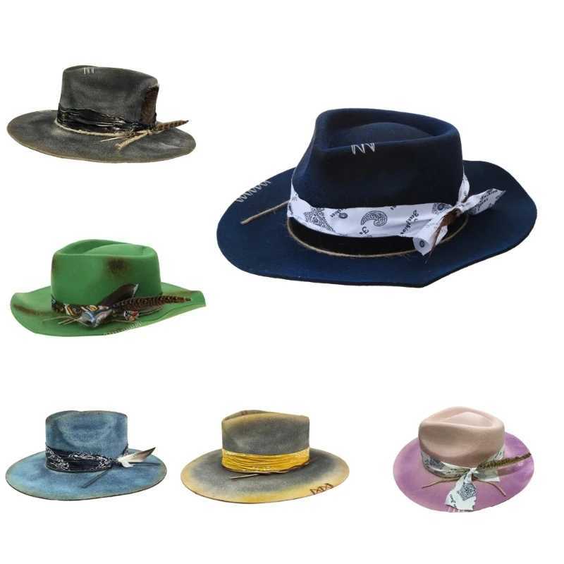 Distred ethnic wool hat with Distred Detail Tren and comfortable for both men and women W241225