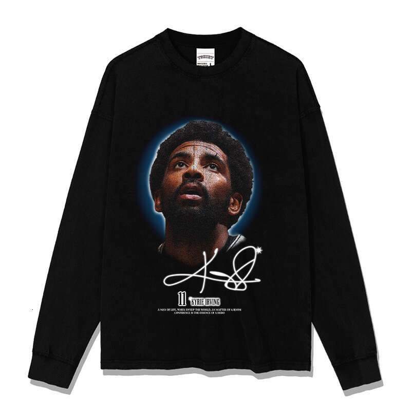 BC Irving Big Head Printed American T-shirt Short Sleeve Pure Cotton Round Neck Hoodie for Men and Women