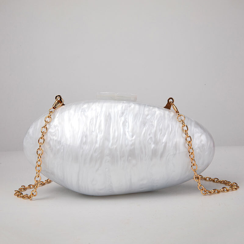 Pearl Acrylic Evening Bags Designer Clutch Purse Mini Women's Wallet Shell Chain Shoulder Crossbody Wedding Party Handbag