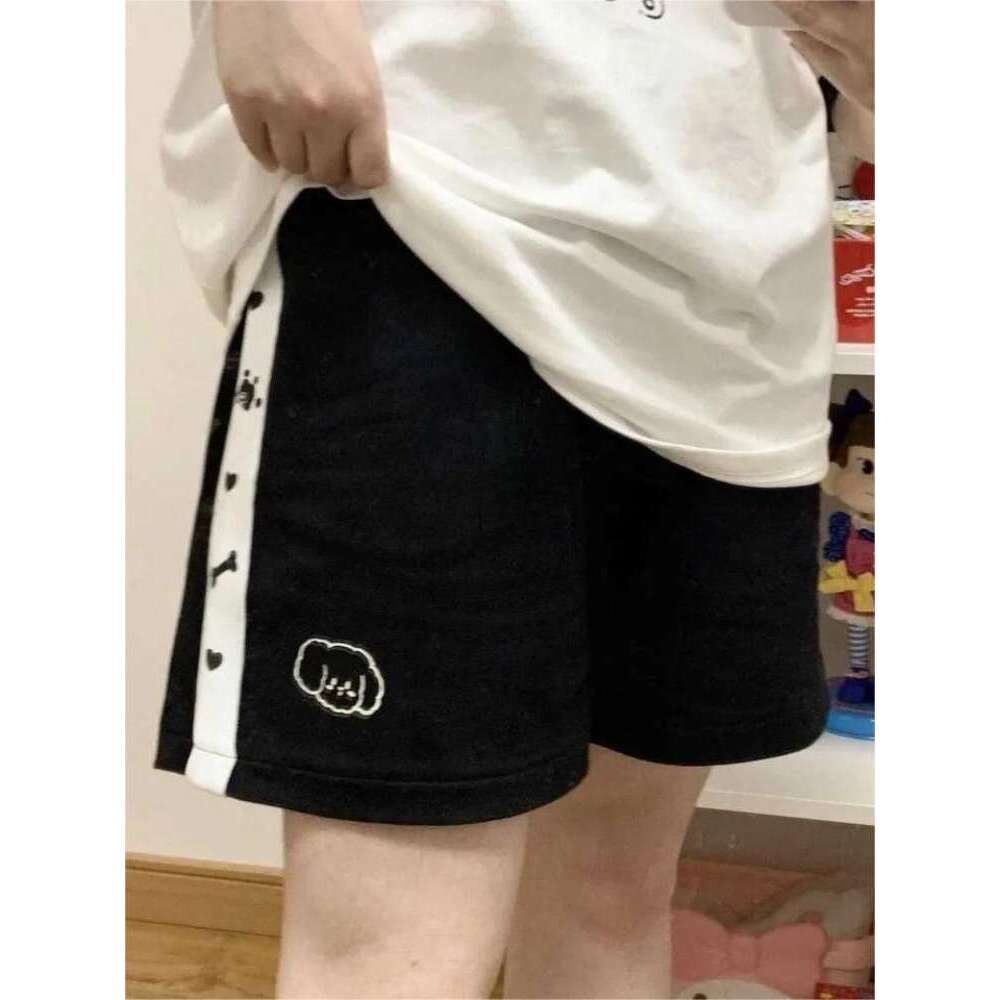 HOUZHOU Japanese 2000s Style Y2k Shorts Baggy Kawaii Haruku Sweatpants Cute Sweet Sports Pants Oversize Korean Fashion Summer