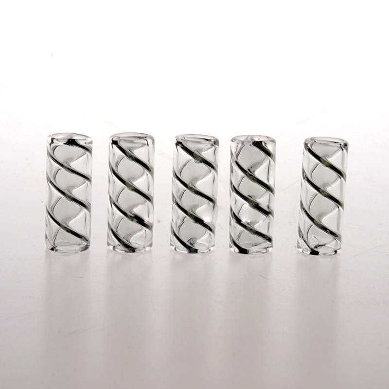 Black Striped Colors Glass Filter Tips For Roll Papers Glass Drip Mouthpieces For Dry Herb Tobacco Height 30MM Smoking Accessories