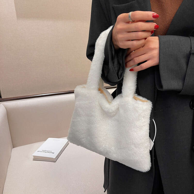 Internet Celebrity Autumn And Winter Fur Shoulder New Trendy Korean Version Western-Style Crossbody Small Square Women's Bag