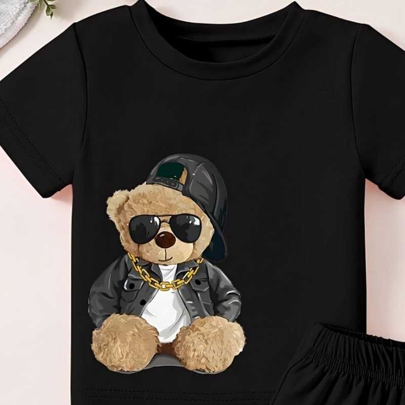Clothing Sets Summer Baby Girls Clothes Set Children Boy Cartoon Bear Printed Short Sleeve T-shirts and Shorts 2 Pieces Outfits TracksuitsY241225A5O8