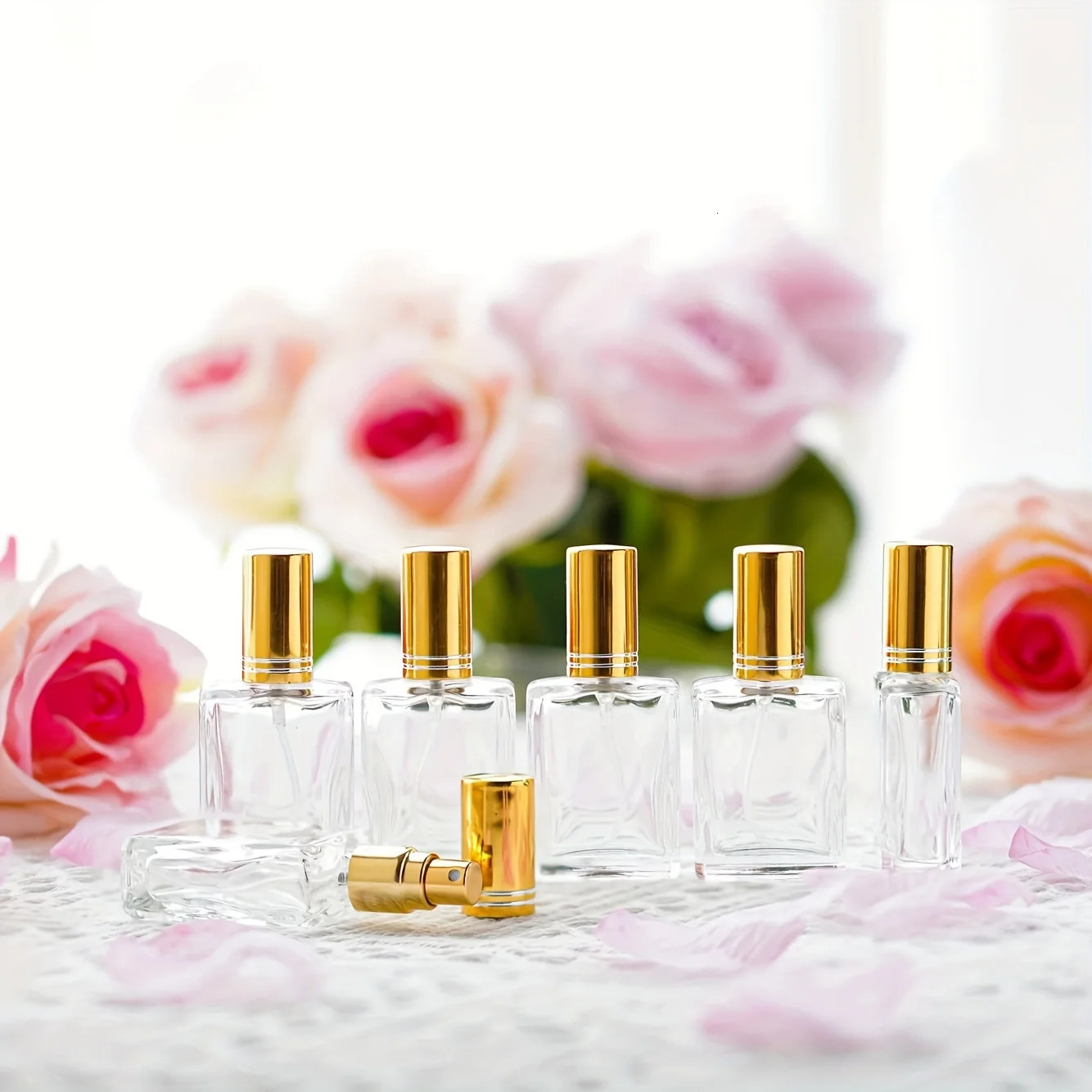 12pcs6 accessories 15ml transparent perfume spray bottle including 12 spray bottles 3 funnels and 3 sub-packing artifacts 241225