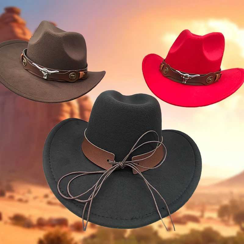 Cowboy Hat Gentleman Fedora Felt Jazz Hat New Womens Roll Brim Wool Cheu Western Sombrero Hombre C Cowboy Hat Cowboy Hat W241225