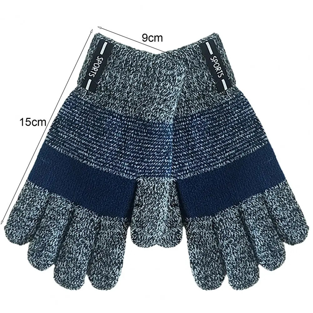 Knitted Thicken Kids Gloves Winter Keep Warm Children Baby Plush Furry Full Finger Mittens Soft for 711Years 241225