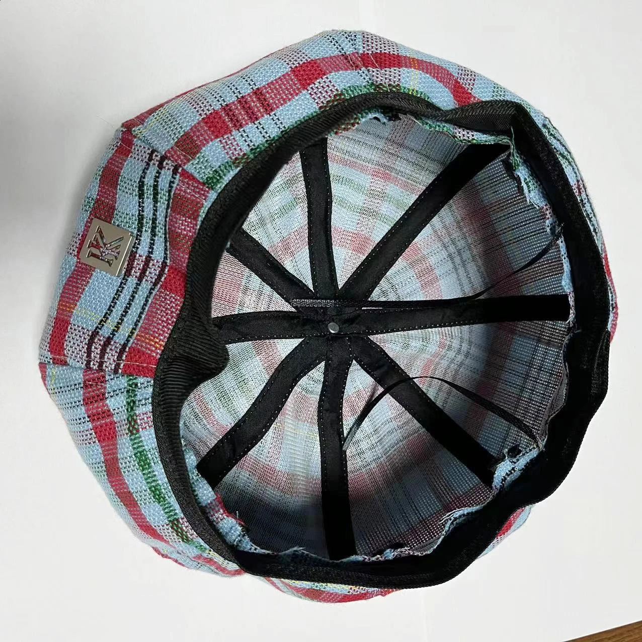 Ladies Fashion Plaid Large Head Big Cloud Beret Pumpkin Checkered Adjustable Painter Hat 241226