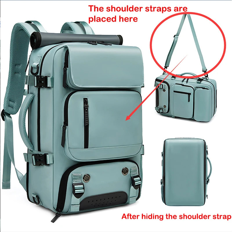 Woman travel backpackwaterproof 16 inch Business Laptop Backpack with Shoe Bag Hidden USB charging port Hiking camping backpack 241226