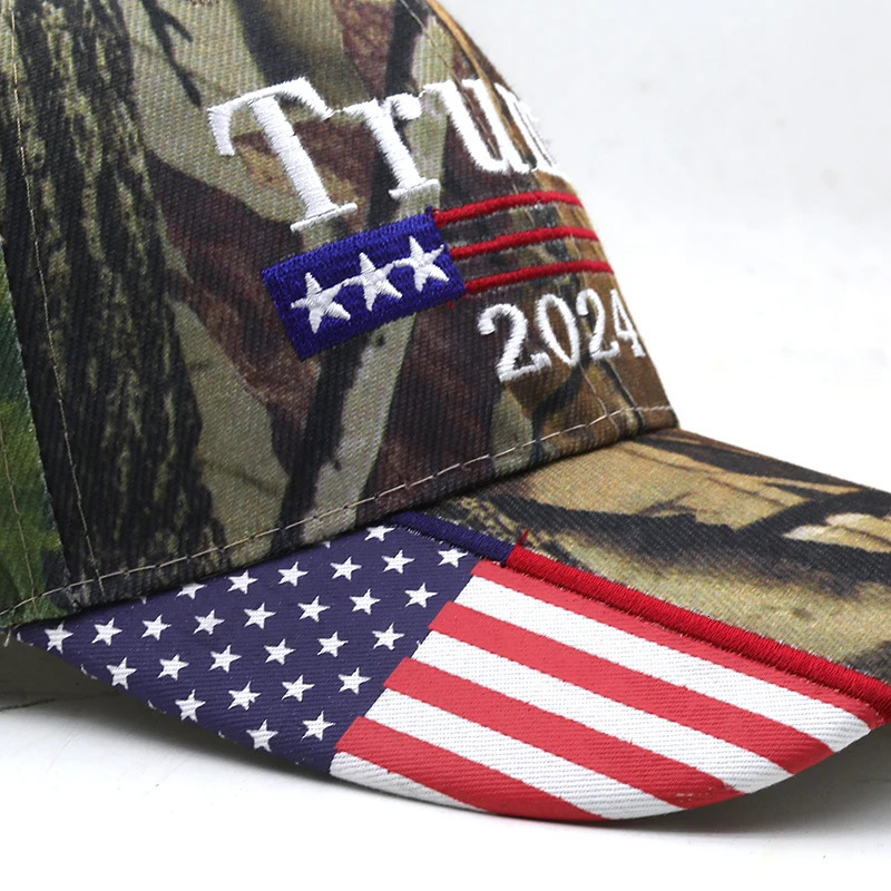 Embroidery Camouflage Donald Trump 2024 Hats USA Flag Baseball Caps Keep America Great Again President Hat ed Cap 241225
