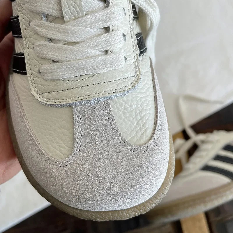 Careaymade-Genuine Leather womens shoessoft sole comfortable casual single shoescowhide ugly cute lace up small white shoes241226wwbj