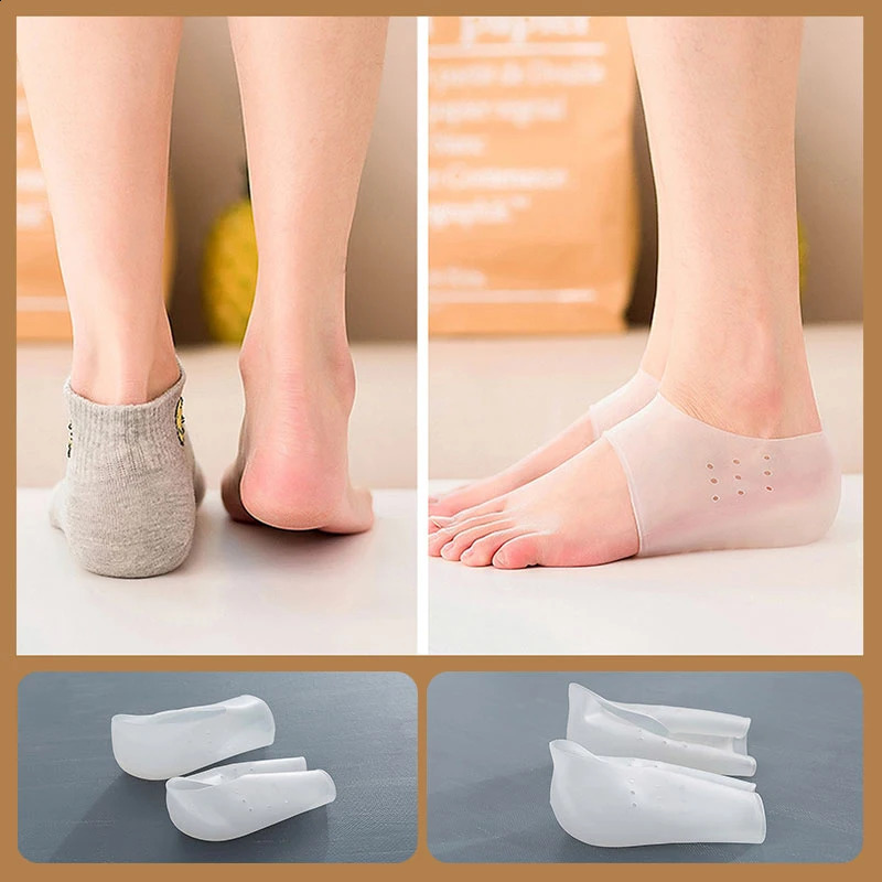 1~10PCS Invisible Height Increasing Insole Bottom Breathable Silicone Super Elastic Heightening Men/women Heel Cover Half Pad 241226