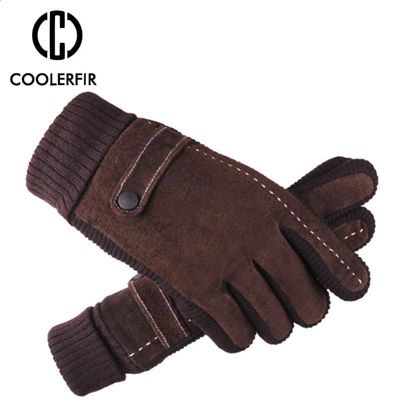 Touch Screen Winter Warm Mens Gloves Genuine Leather Casual Gloves Mittens for Men Outdoor Sport Full Finger Glove ST030 241226