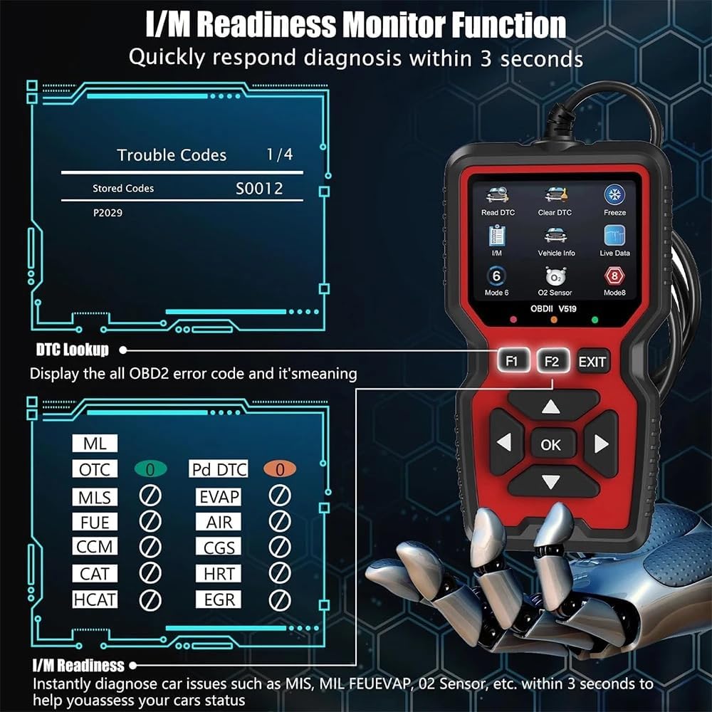 Universal V519 OBD2 Scanner Truck and Car Code Reader OBDII Diagnostic Code Reader Tool for Check Engine Light Read/Erase Codes