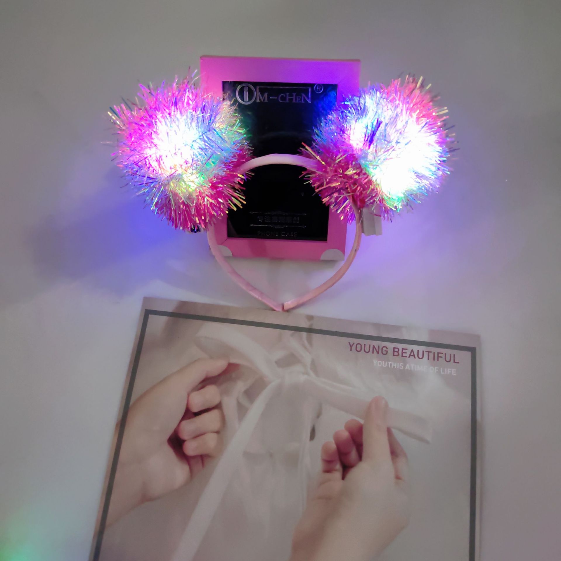 International Children's Day Glowing Hair Band Cute Baby Colorful Silk Cute Shining Head Band Performance Festival Night Market Set up Hair Acces