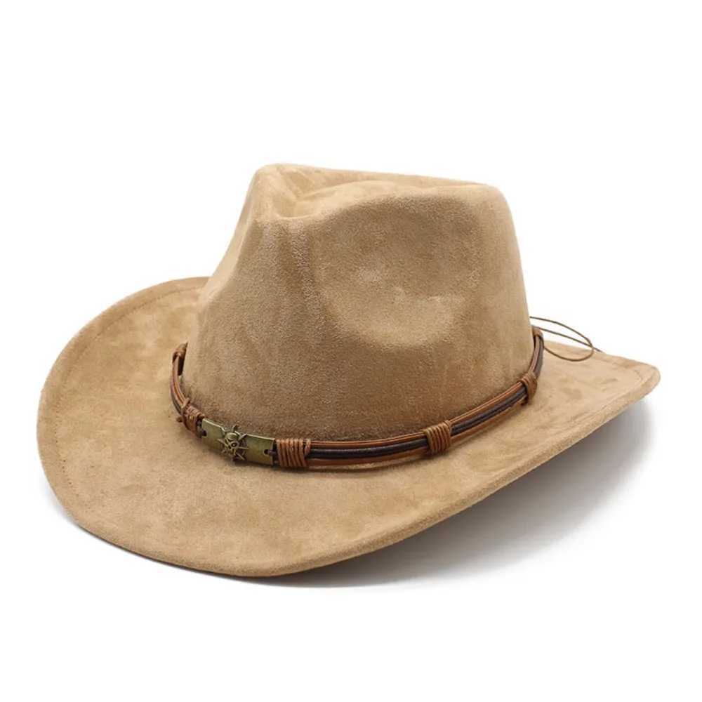 Western cowboy hat jazz knight hat mens ethnic style felt hat cowshed decoration grassland country hat straw hat W241225