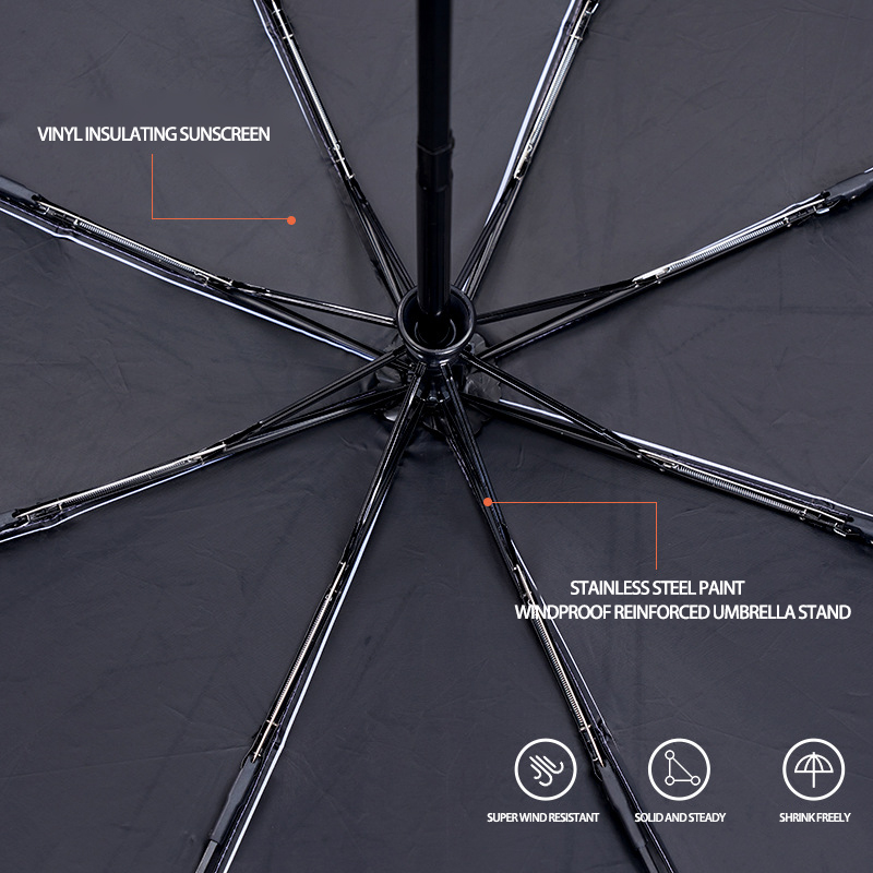 Automatic Vinyl folding umbrella - Dual Purpose (Sun & Rain), Business Advertising Wholesale